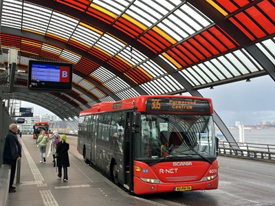 Bus waiting at bus stop